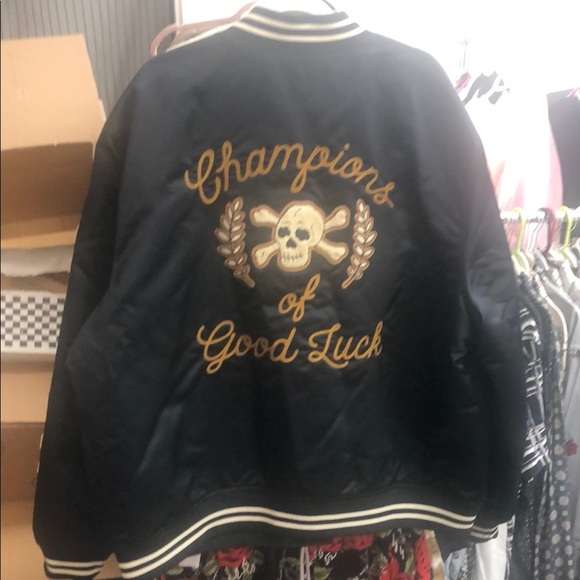 Lucky Brand Varsity Jacket Navy with Iconic Patches - Picture 6 of 8